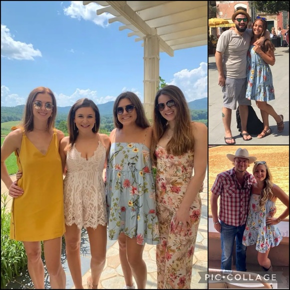 Nicholas Pastel Blue Floral Print Babydoll Mini Dress - Picture 6 of 16